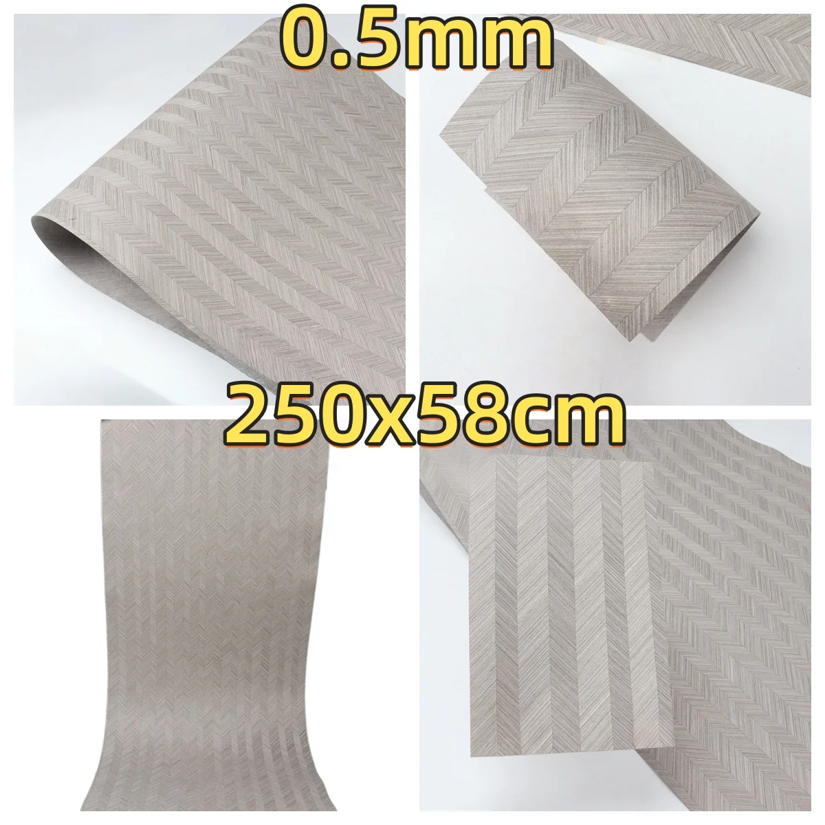 

Herringbone Tech Veneer, 0.4-0.5mm, 250x58cm, For Drum Shell Decoration & Furniture Veneering.(Backing Non-woven Fabric)
