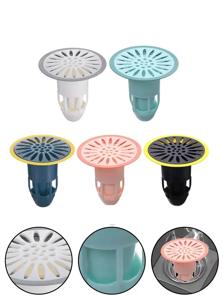 Colador de suelo de ducha para baño, núcleo de drenaje de silicona, antiolor, filtro de drenaje de agua para baño, cubierta de alcantarillado para fregadero a prueba de insectos, 1 piezas