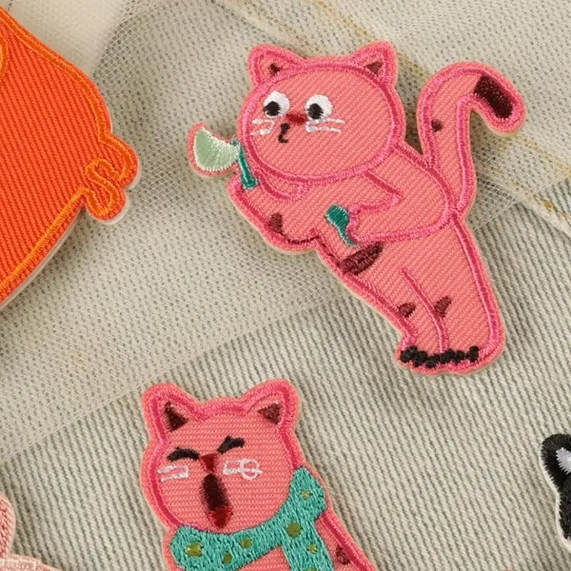 6 pezzi Applique patch da ricamo patch gatti ferro patch cucite patch y08e