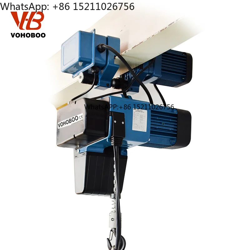 European Type Moveable Electric Chain Hoist 1 Ton 2 Ton 3 Ton Metal Steel New for Hotels Restaurants Retail