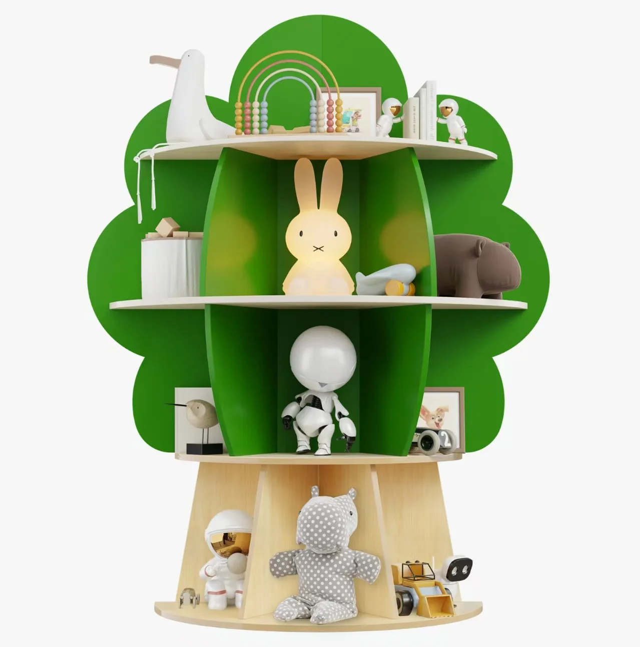 

Modern Eco-Friendly Bedroom and Living Room Home Furniture Wood Kids 3-Tier Tree Bookcase for Children