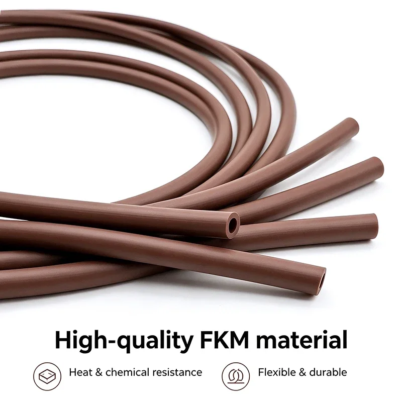 Multi Size OD 4-18mm Brown FKM Rubber Flexible Tube   1-5M High-Temperature Resistant oil resistance For Industrial equipment