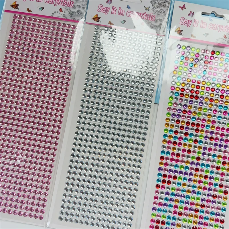504 Self-Adhesive Large Eye Patch Rhinestones, Loose Rhinestones for Makeup, Ultra-Light Forehead Rhinestone Stickers, Acrylic Crystal Stickers, Round Rhinestones