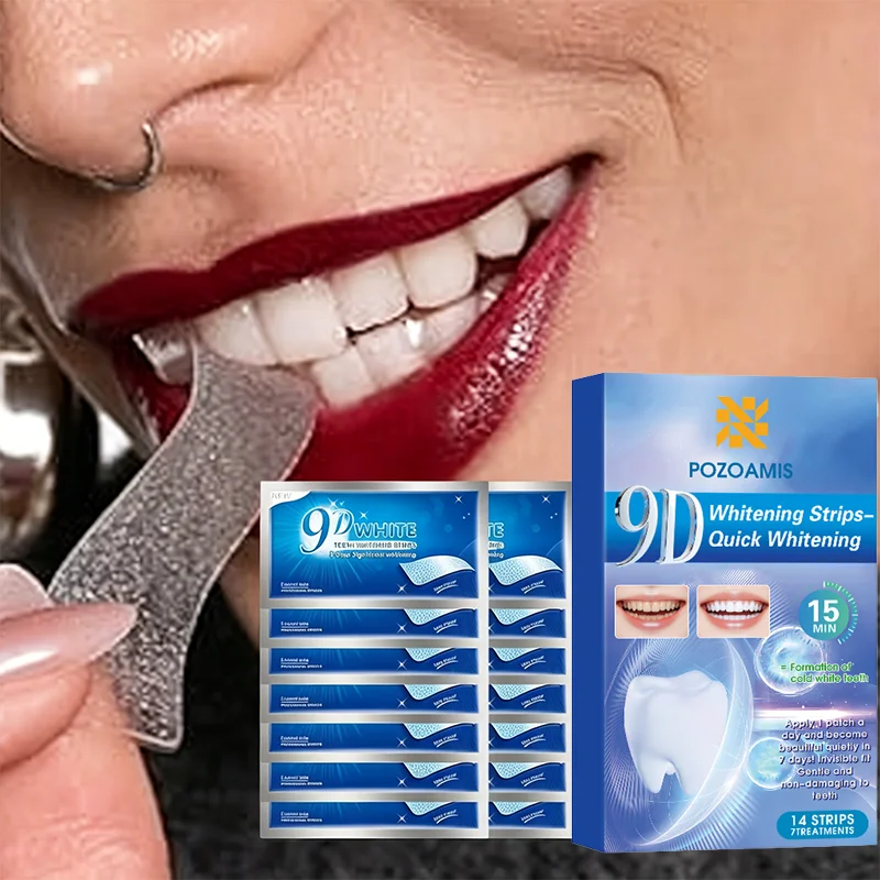 14pcs/7pairs 9D Whitening Strips Brighten Tooth Remove Plaque Stain Cleaning Oral Hygiene Reduce Sensitivity Bleaching Dental