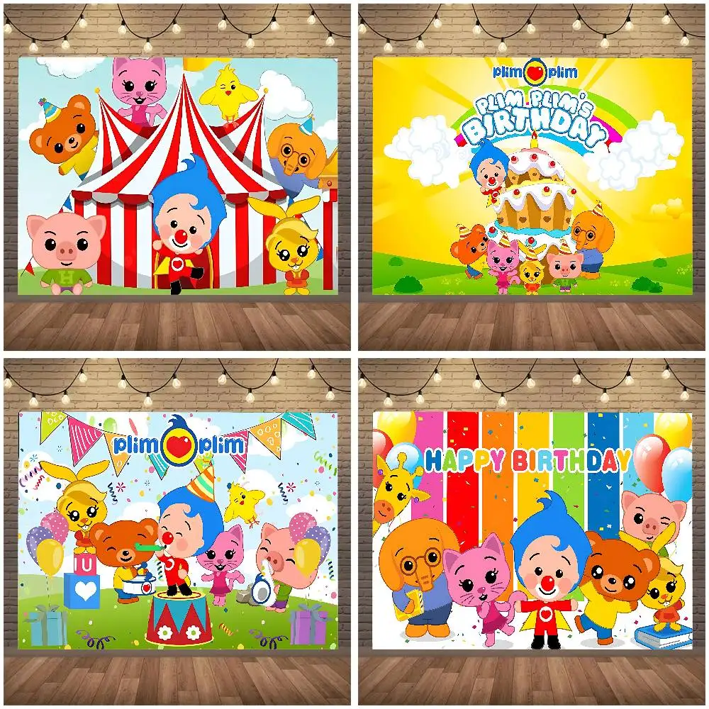 Decoración de Fiesta de Cumpleaños con Temática de Castillo y Mago, Plataforma de Primeros Pasos, Regalos para Fiesta Nocturna, Fondo Fotográfico de Dibujos Animados P-Plim-P-Plims