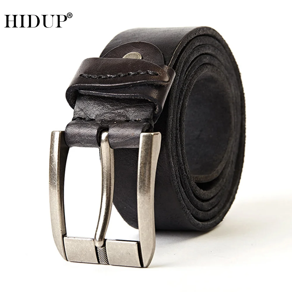 Hidup Top Kwaliteit 100% Effen Koeienhuid Pin Gesp Metalen Riemen Echte Pure Koe Lederen Riem 3.8Cm Breedte Kleding DSWWJ526