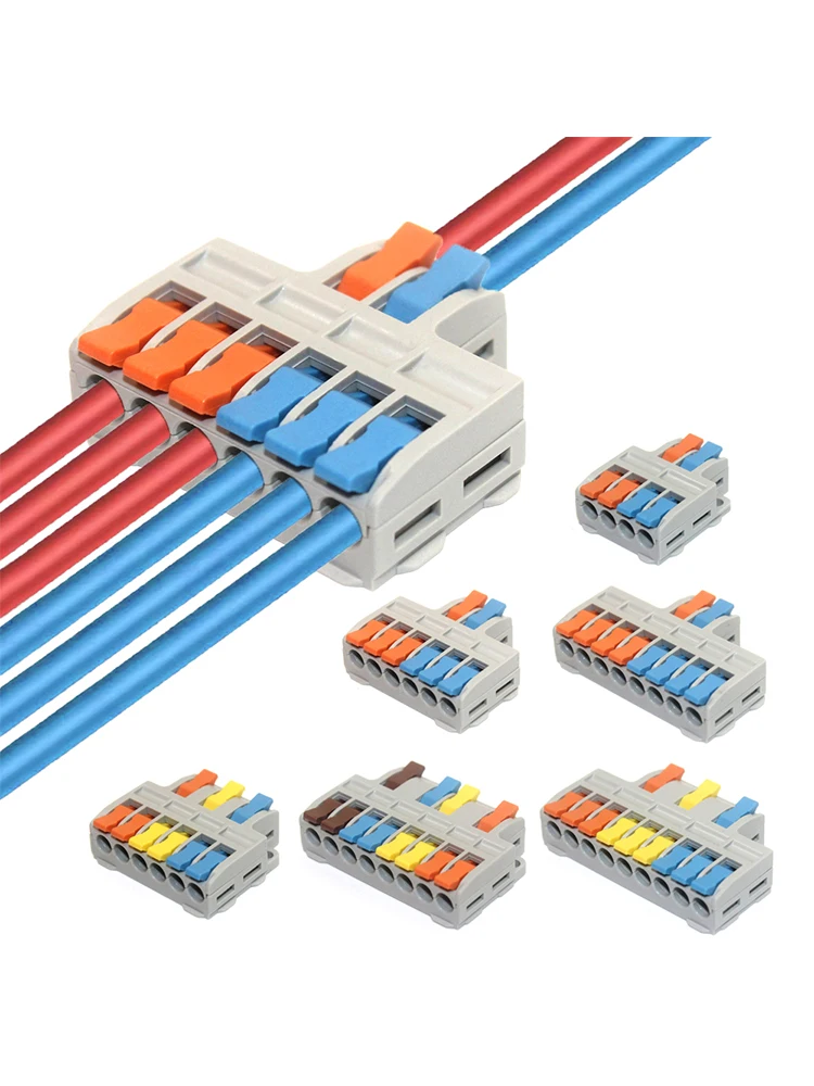5/10 stuks snelle draadconnector, universele compacte bedrading splitsconnector, elektrische push-in verlichting klemmenblokconnector - afbeelding 2