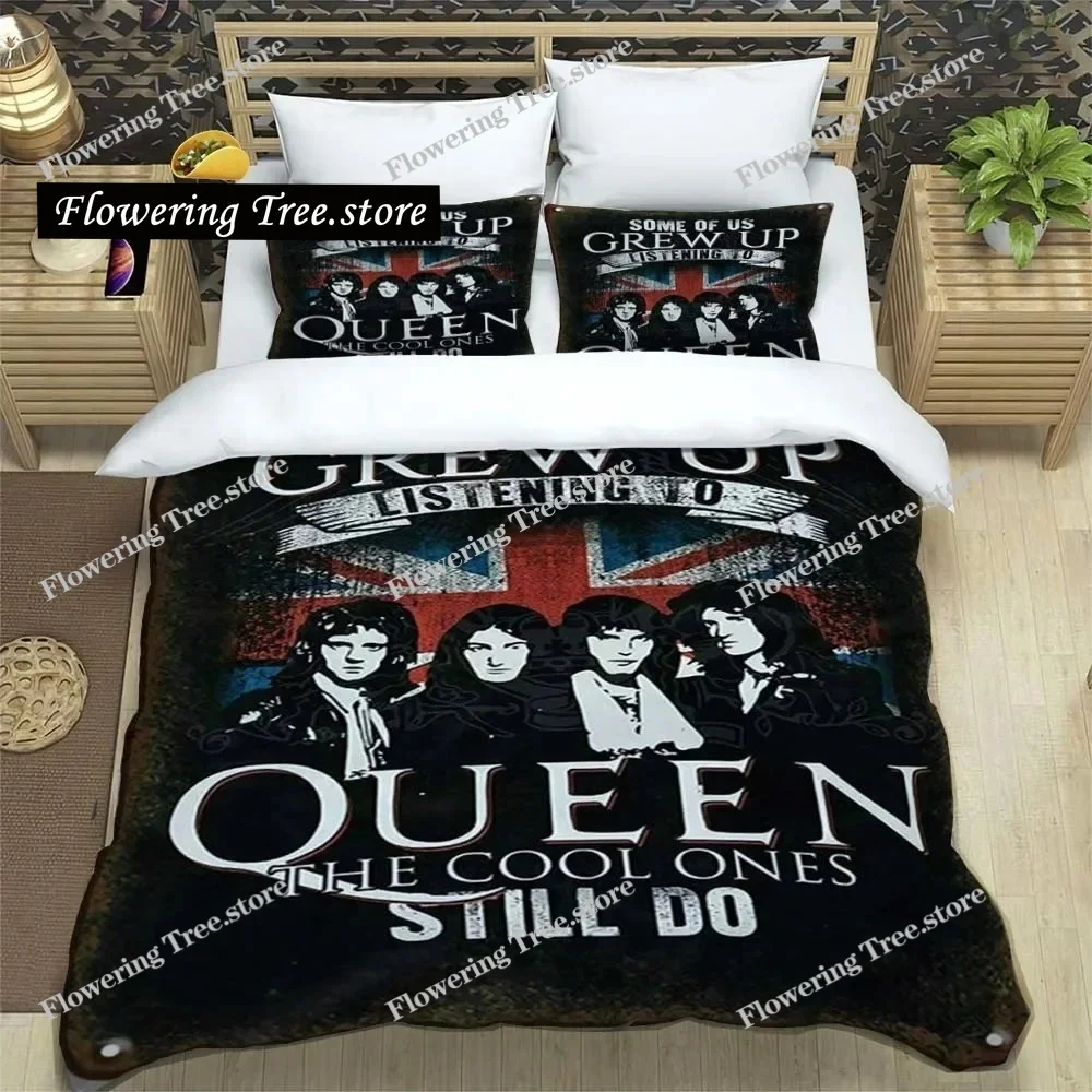 

Rock Band Queen Logo Sheets Quilt Covers Bedding Dormitory Sheets Bedding Set Soft Warm Bedding Set