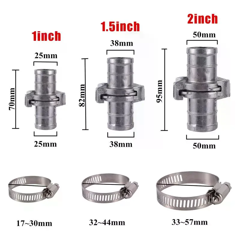 Fire Hose Connector Leak Proof Snap Coupling Fast Docking Hose Clamp for Lawn Garden Irrigation Systems