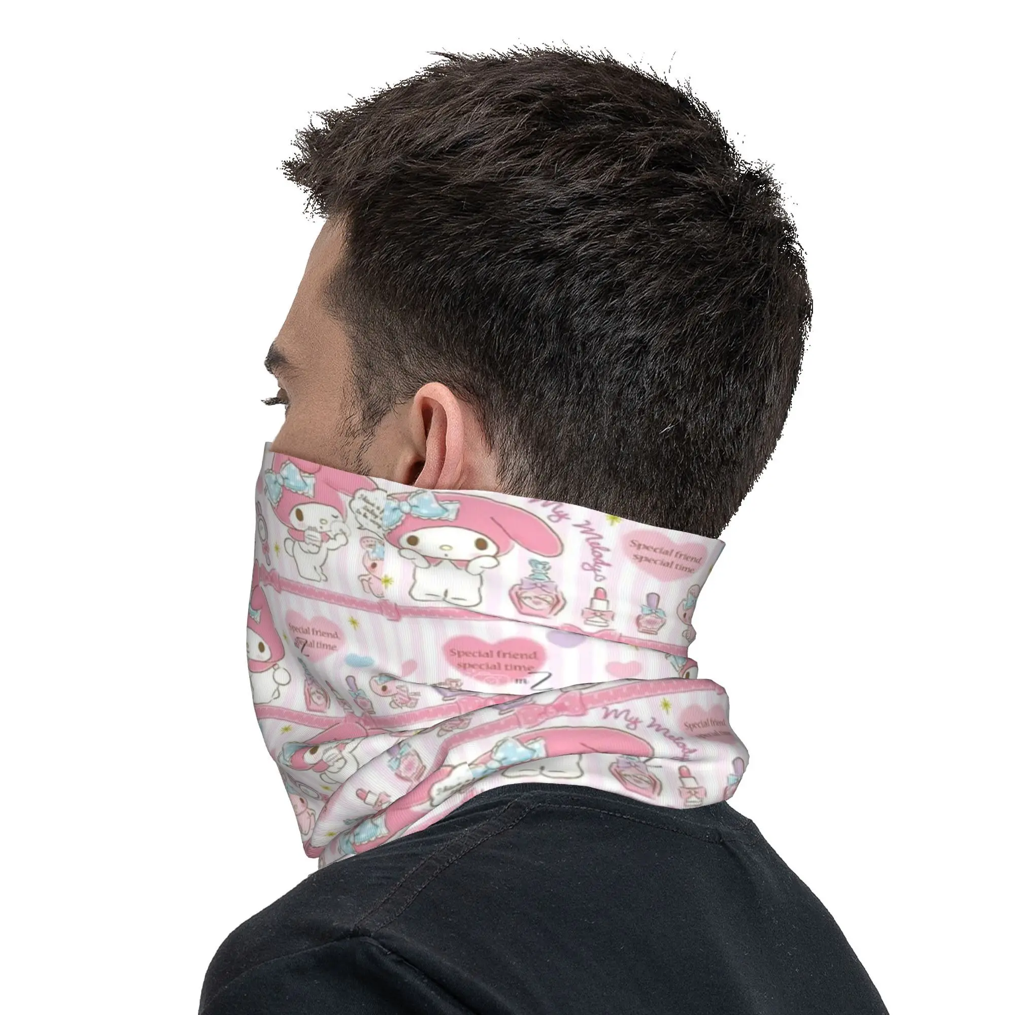 Custom Melody Anime Neck Gaiter Women Men UV Face Shield Winter  Bandana Scarf for Cycling