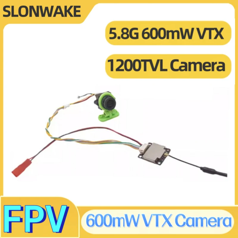 SLONWAKE 5.8G Module 48CH 600mW Power VTX Transmitter CMOS 1200TVL 135°FOV 2.5mm Camera for RC FPV Long Range Fixed-wing Drones.
