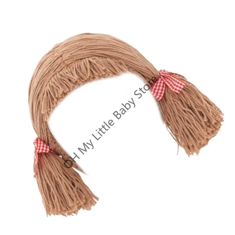 M76C طفل بنين بنات شعر مستعار قبعة الجدة أغطية الرأس للجنسين هيربيسي قبعات سهلة الارتداء لفستان إبداعي ومتعة يومية