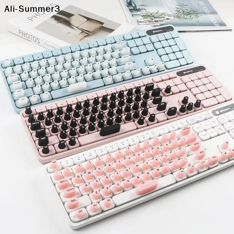 【Jr】70Pcs Raised Keyboard Stickers For Long Nails Universal Nail Art Keyboard Bubbles Soft Silicone Keycaps Girls Office Gaming