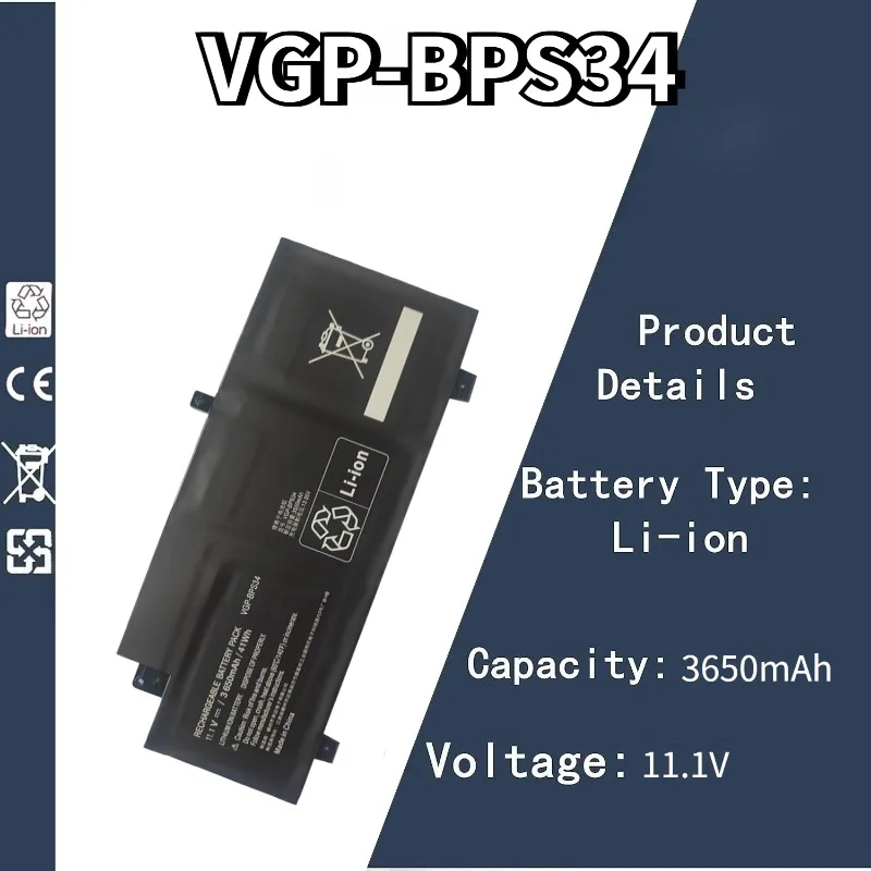 

11,1 В 3650 мАч VGP-BPS34 аккумулятор для SONY Vaio Fit 15 SVF15A SVF14A серии SVF15A1ACXB SVF15A1AC XS SVF14A SVF14AC1QU
