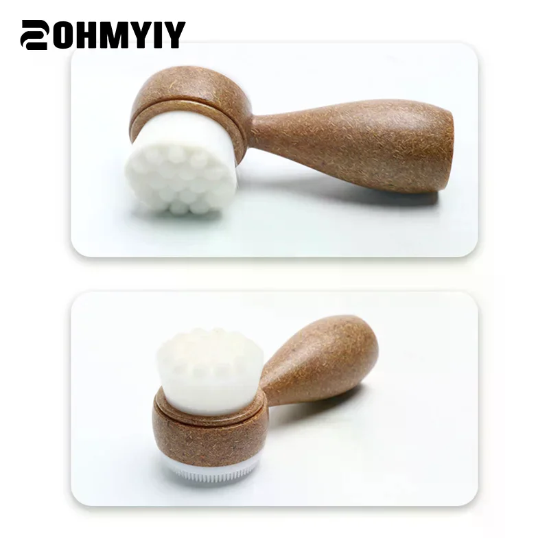 ココナッツシュレッドハンドル洗顔ブラシ両面洗顔ブラシ黒ずみ除去毛穴クリーナー角質除去洗顔ブラシ