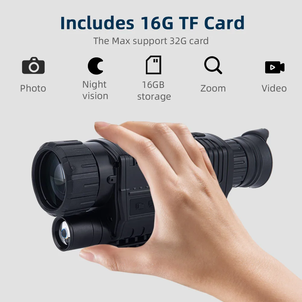 300M Hunting Night Vision Monocular Camera Range 6.8x 40 30MP 2K 30FPS Video Digital Infrared Goggles Cameras Optics Telescope