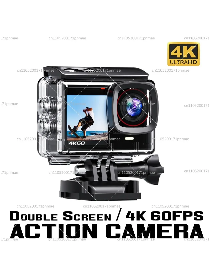 4K 60FPS WiFi Action Camera Dual Screen 170° Wide Angle 30m Waterproof Sports Cam with Remote Control