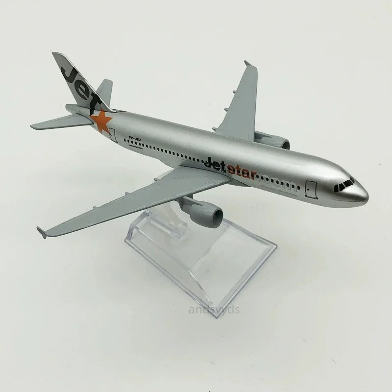 16cm 1/400 Scale Jetstar A320 Diecast Metal Airplane Model Kits with Stand for Aviation Enthusiasts Gift or Desktop Display view 2