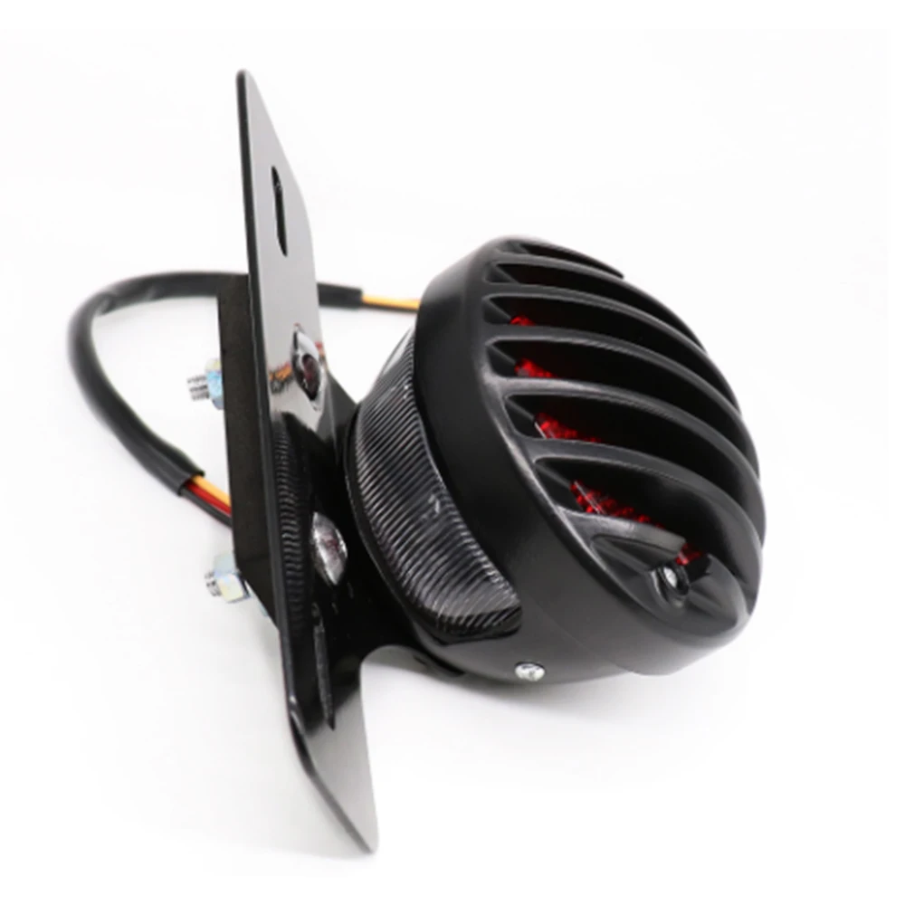 Motorcycle Rear Tail Brake Stop Light Tail Lamp with License Plate Bracket Mount for Harley Honda Suzuki Chopper Bobber