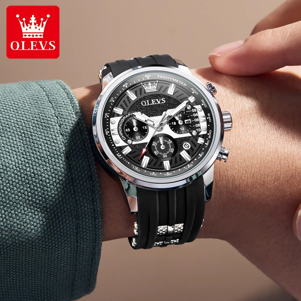 OLEVS 3690 Men Watch Fashion Brand Original Quartz Men Watch Top Luxury Date Sports Waterproof Luminous Timing Code Men Watch