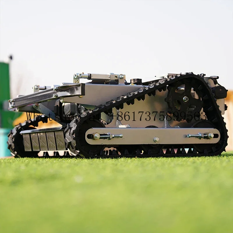Customized Cheap Garden Remote Control Robot Lawn Mower With Snow Blower Thrower Plow