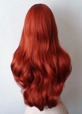 Red Long Wig for Girls Women Cosplay Wig for Mera Heat Resistant Synthetic Wig for Halloween Cosplay Party