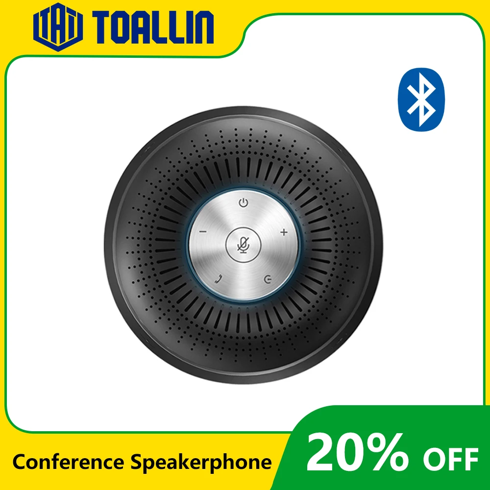 

TOALLIN Bluetooth Conference Speakerphone with 4 Microphones 10 Meters Voice Pickup USB Conferencing Speaker Portable Sound Box