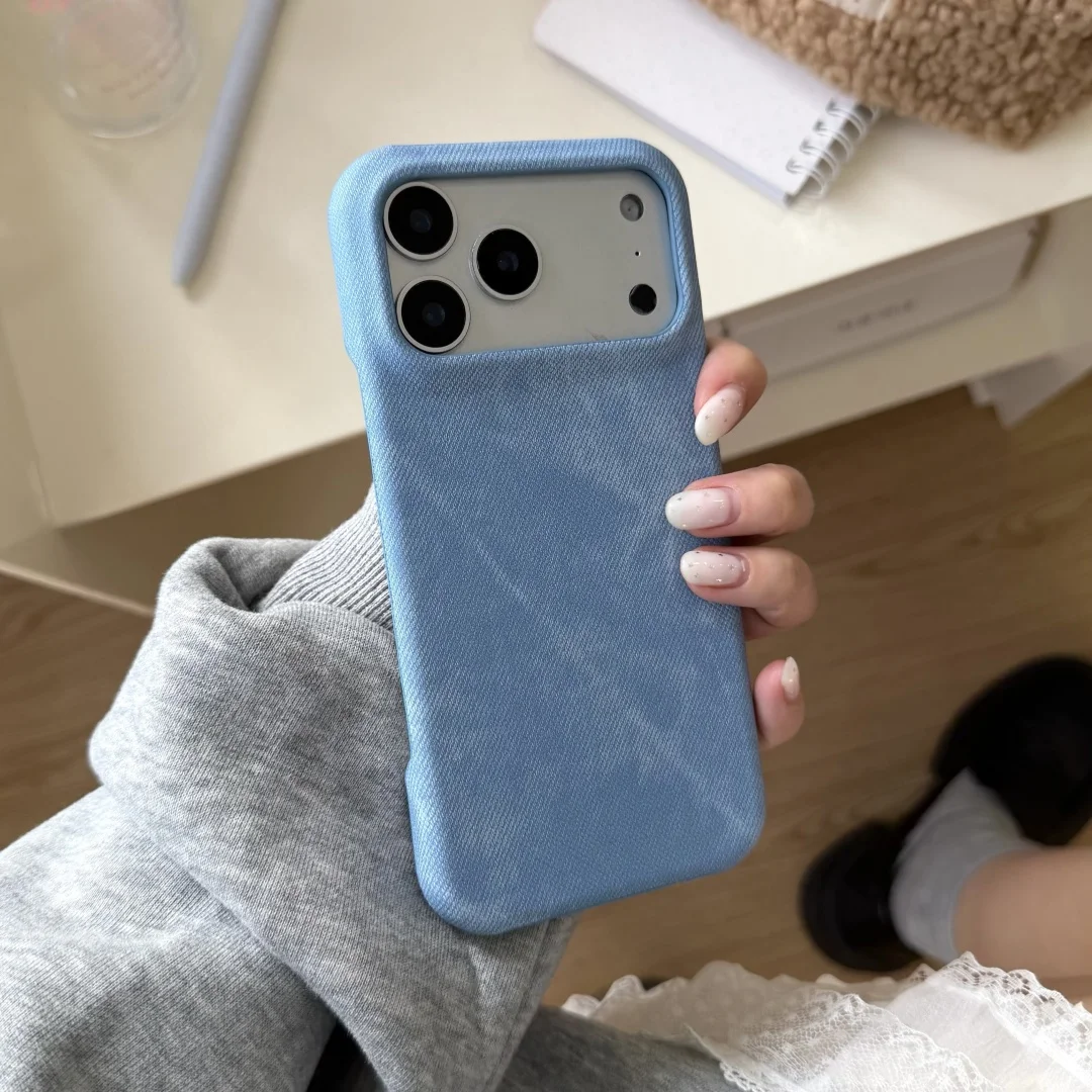 

For iPhone 17 Pro Max For iPhone Air Case Denim Retro Design Protective Shell Back Cover