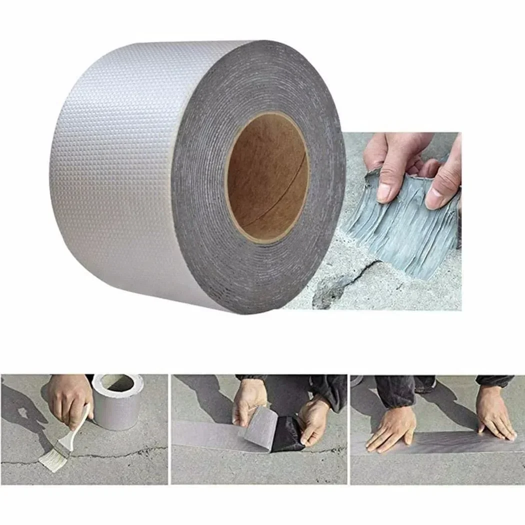 Waterproof Sealing Tape Adhesive Repair Tape For Wall Pool Roof Sticky Aluminum Foil Butyl Rubber Tape 50mm*1m*1mm