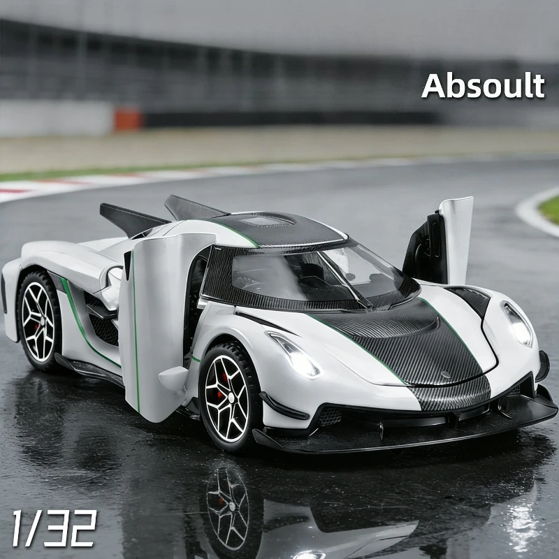 

Металлическая литая модель суперкара Jesko Absolut в масштабе 1:32 со звуком и светом, коллекционная машинка, игрушка для детей, подарок