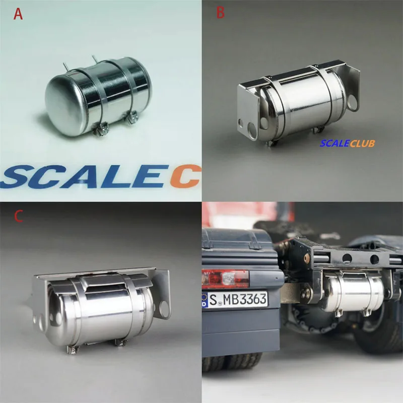 

1/14 RC Toy Truck Metal Gas Air Tank Universal Parts For Tamiya 1/14 RC Tractor Truck Accessories SCALECLUB HQG-TY-1