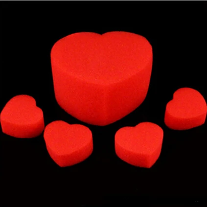 

Retail Magic Trick Sponge Heart Close Up Street Magic Accessories Simple Pack Close-up magic 1set =One Big +Four Small YH183
