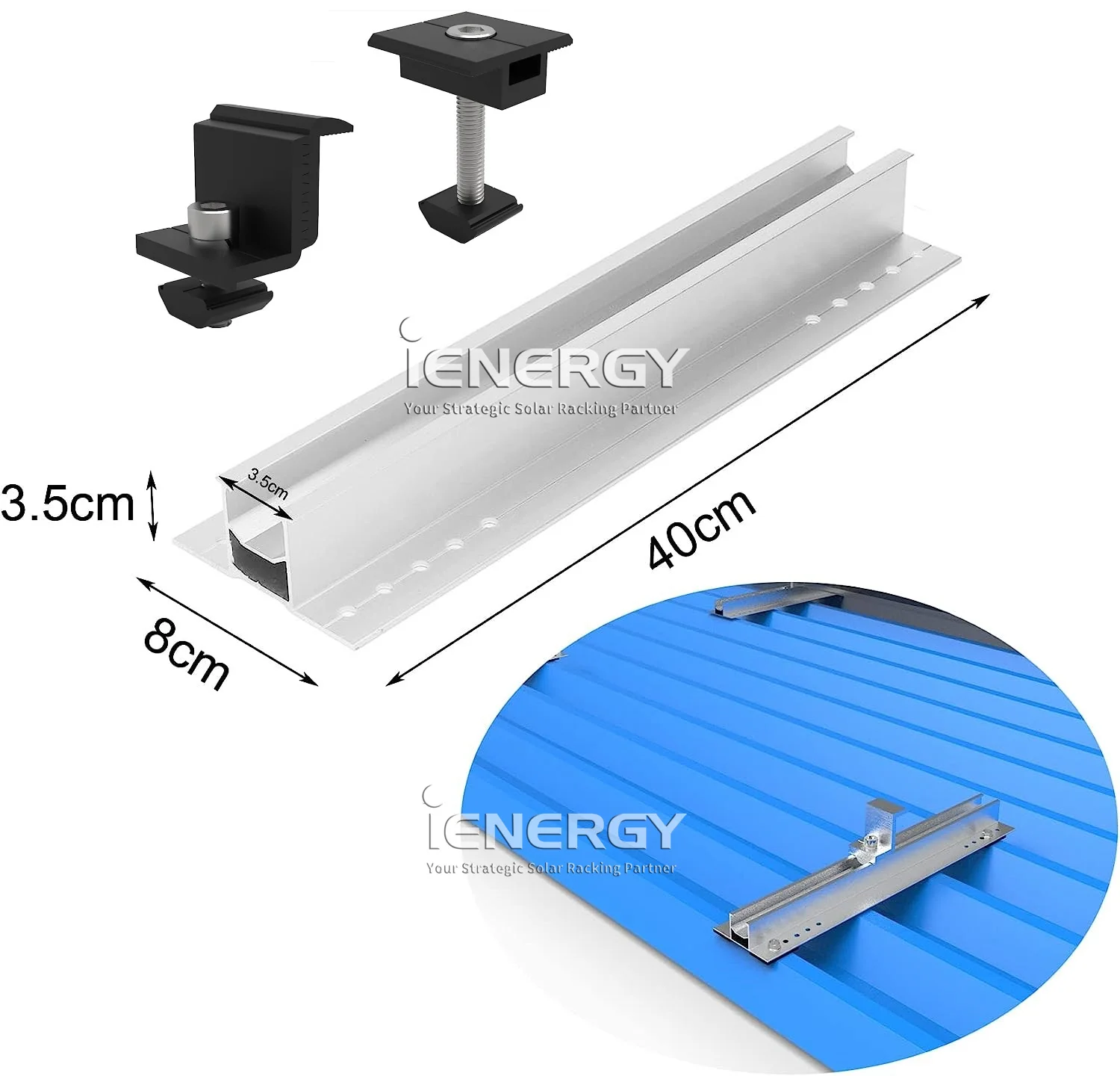 Home Battery Solar Mini Rail System, Rooftop PV Accessories, Complete Solar Energy Hardware Parts for Off-Grid Household Solar S