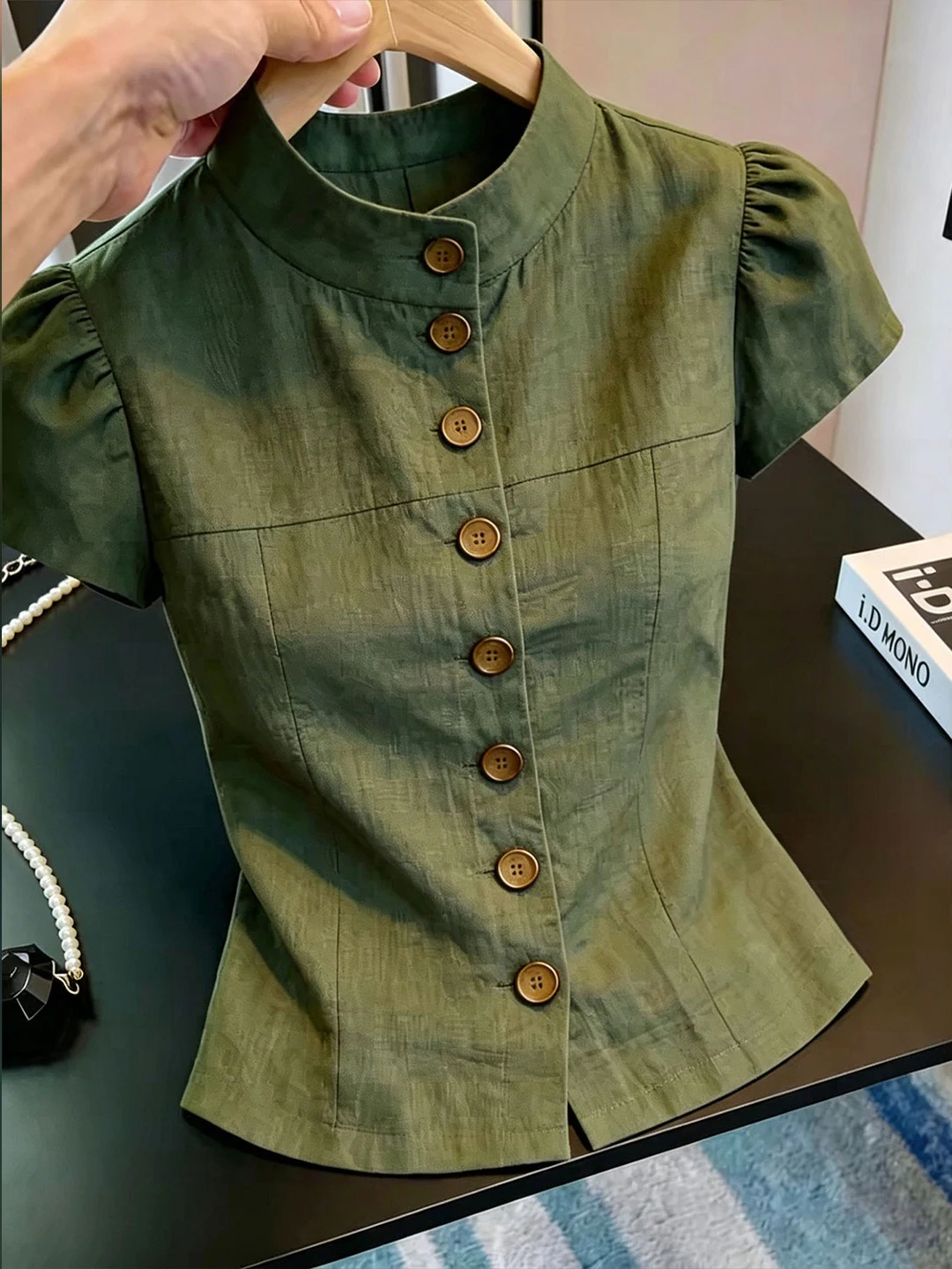 

Chic Single-Button Casual Shirt Versatile Korean Style Commute Fashion Summer 2026 Women's Shirt Elegant Fashionable