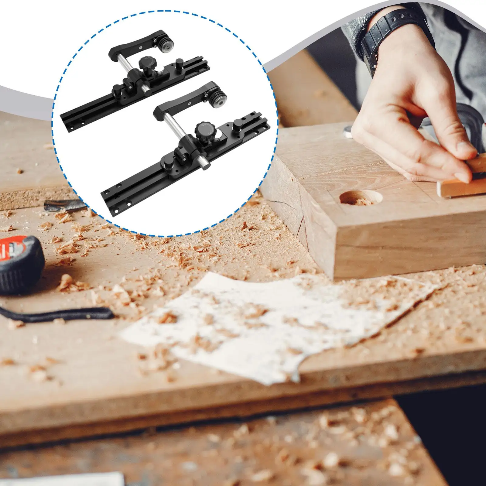 2 Stück Holzbearbeitung Tischkreissäge Push Guide Push Feeder & Backer Zubehör 180 °