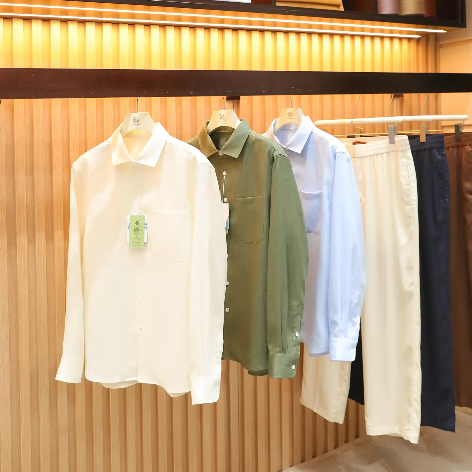 

Italian old money style 2026 spring new business casual pure natural 100% linen long-sleeved shirt
