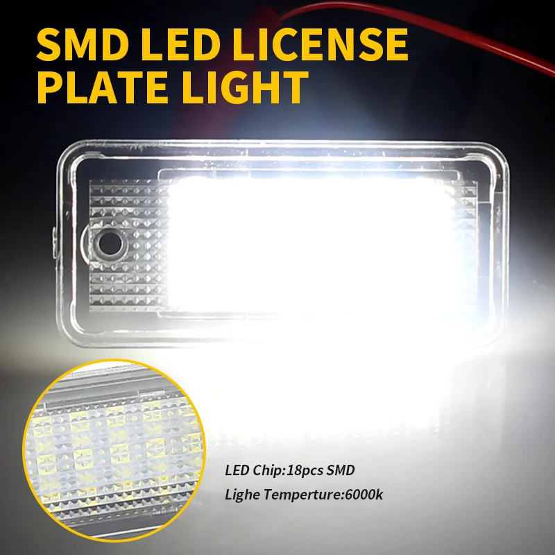 

2 шт. без ошибок светодиодные фонари номерного знака Canbus для Audi A4 S4 B6 B7 A6 C6 A3 S3 Cabriolet A8 S8 Q7 RS4 RS6 автомобильные аксессуары