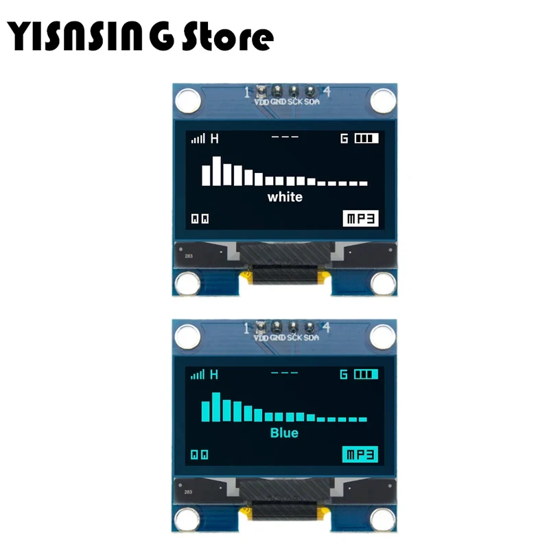 Módulo de exibição oled de 1.3 ", chip de unidade de cor branca/azul sh1106 128x64 1.3 polegadas, lcd oled iic i2c ressonado para arduino