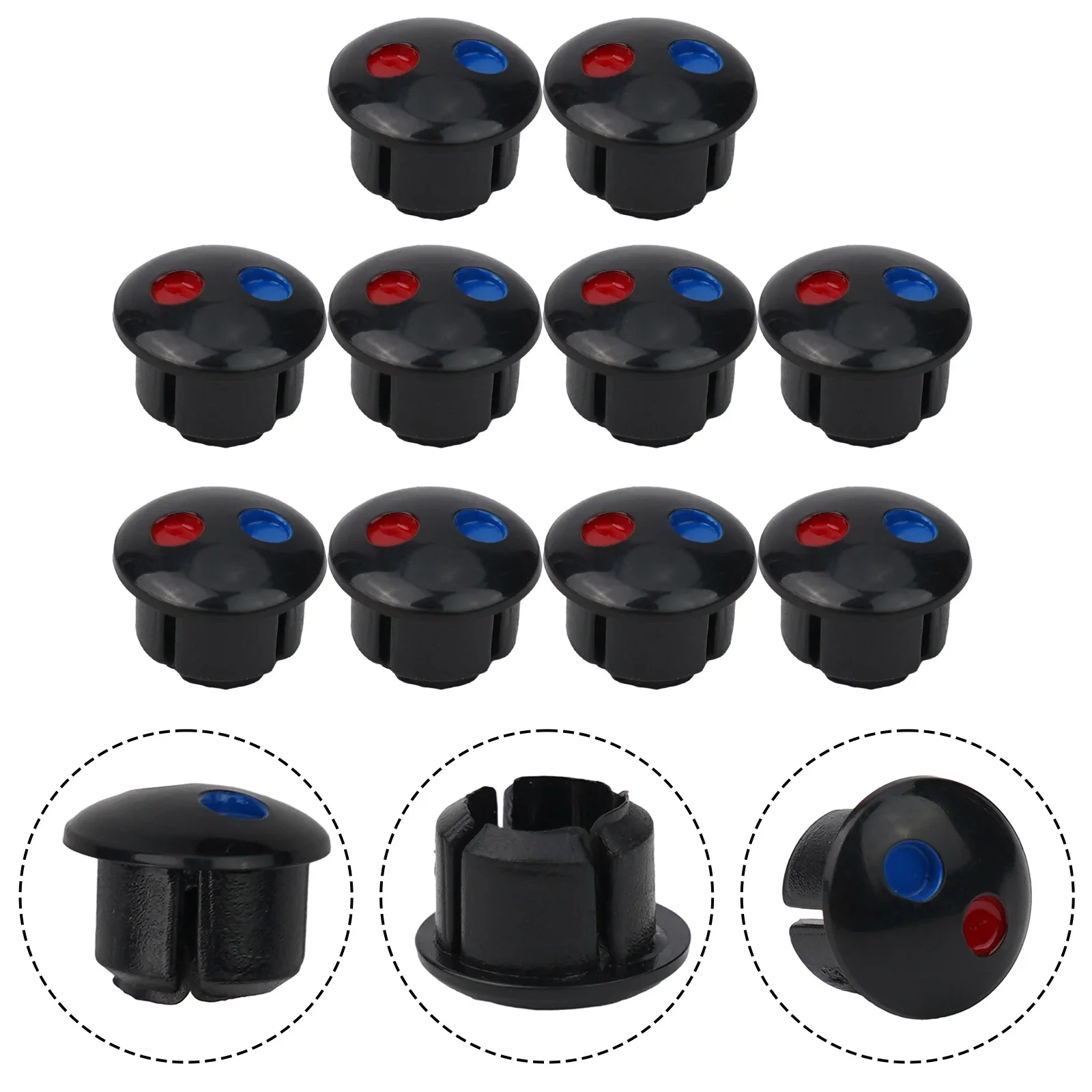 10PCS Hot And Cold Water Signs /Faucet Handle Red And Blue Label /Decoration Cover Kitchen Bathroom Mixer Tap Indicate Accessory