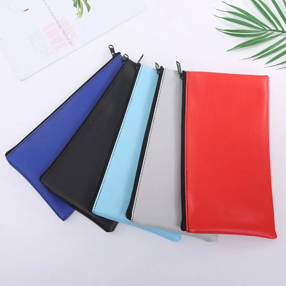 Wallet Zippered Pu Bill Bag PU Leather Small Compact Cash Deposit Bag 11 x 6 inches Money Holder Money Pouch Utility Pouch