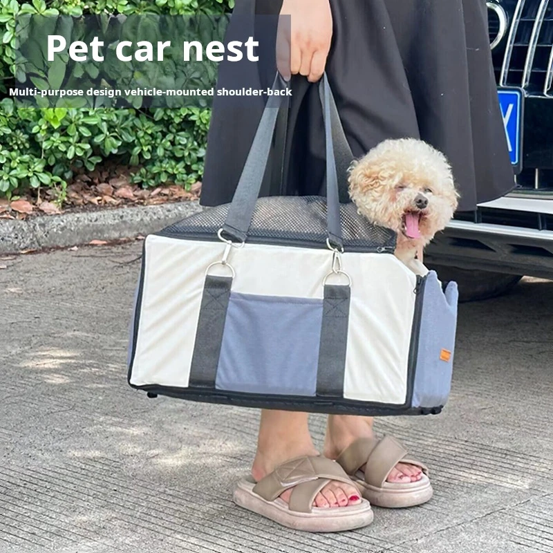 

Dog Car Seat Bed Car Central Portable Car Carrying Bag Central Safety Travel Cat And Dog Bed Transport Bag Pet Accessories