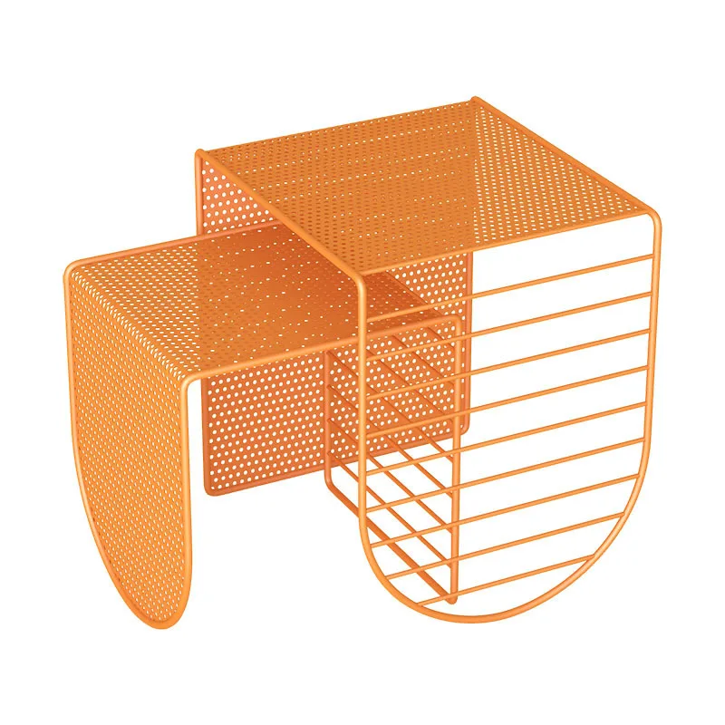 

Nordic multi-functional wrought iron sofa coffee table small apartment TV cabinet combination simple modern flower table ornamen