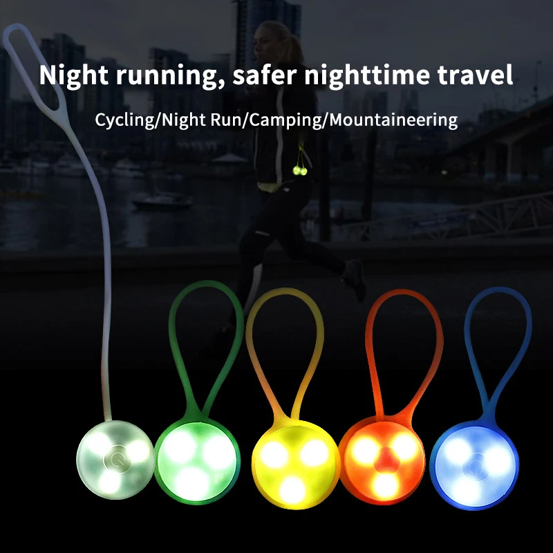 Outdoor Backpack Lights Silicone LED Night Running Warning Light Camping Wind Rope Light Travel Equipment