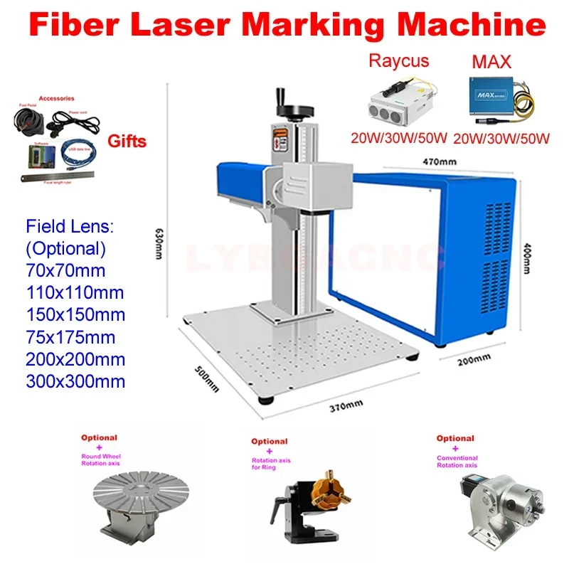 

Fiber Laser Marking Machine 50W Stainless Steel Cutting Gold Silver Ring Jewelry 30w Raycus Metal Engraving Machine