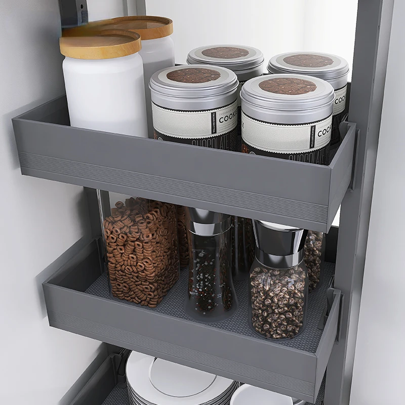 Kitchen Cabinet Tall Food Pantry Unit Organizer Pantry Storage Wide Pull Out Tall Larder Unit Aluminum Storage Shelf