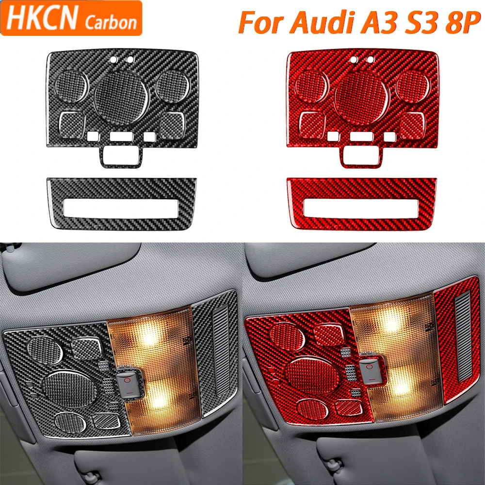

For Audi A3 S3 8P 2006-2007 Carbon Fiber Roof Reading Lamp Panel Cover Decorative Interior Modification Car Accessories Sticker