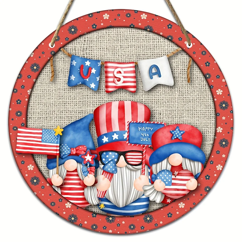 

Celebrate Independence Day, Gnome Decor, Wreaths, Home, Holidays, Wall Decor, Hang and Go, Novelty Holiday Gifts