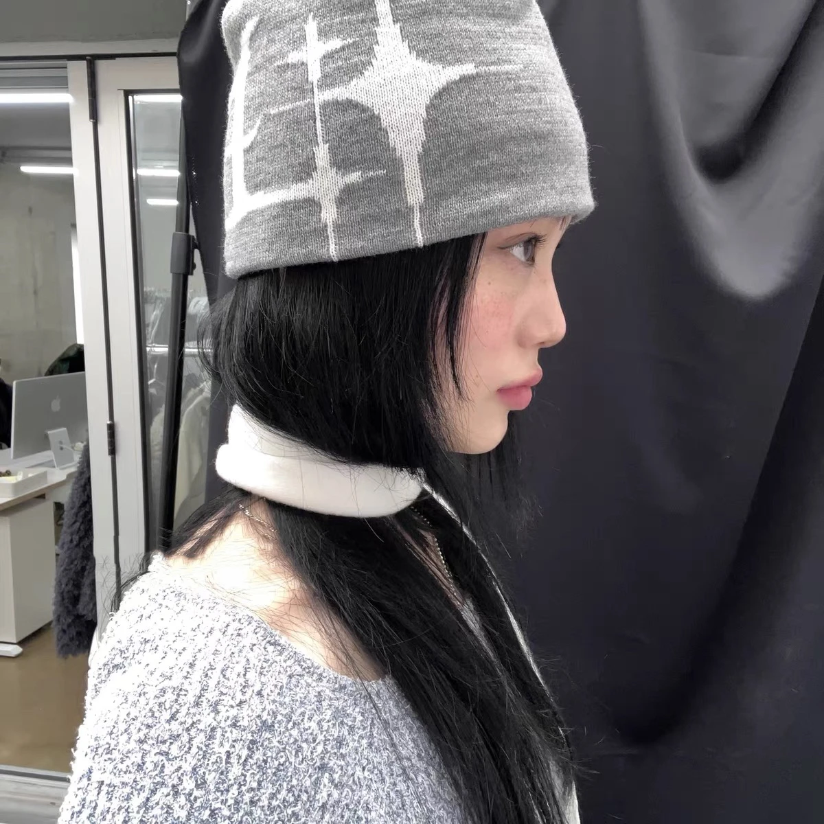 Versatile Knitted Cold Hat Star Y2K Retro Sle Casual Faion Letter Cap for Young Women Winter Season Streetwear