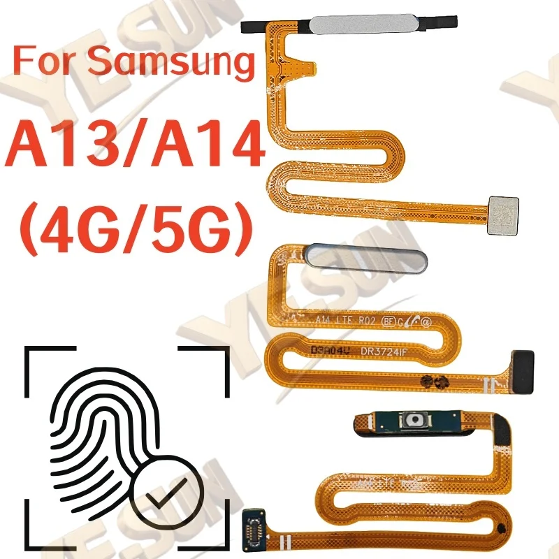 

Для Samsung Galaxy A13 Galaxy A14 Датчик отпечатков пальцев Домашняя кнопка возврата меню с боковым включением и выключением питания Flex