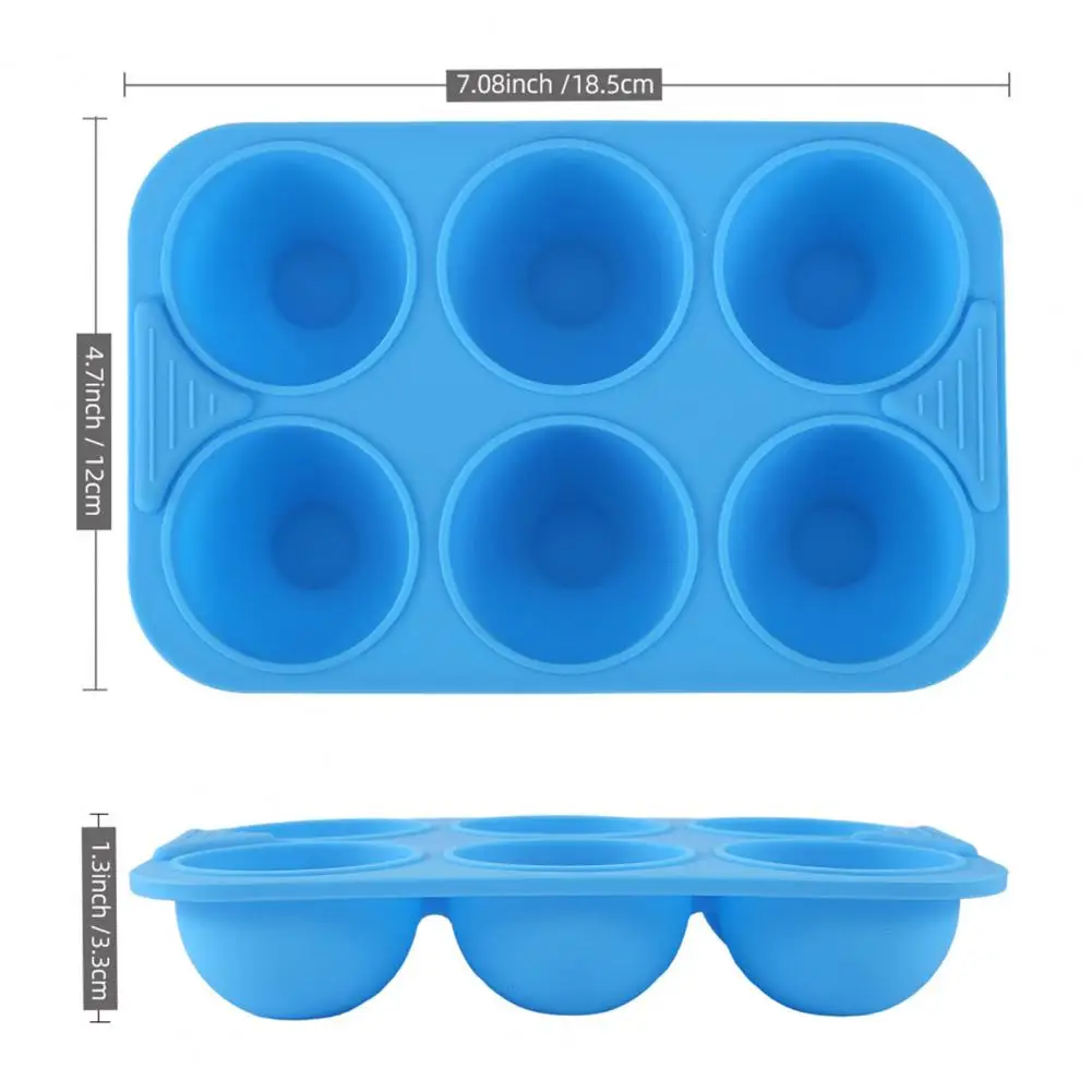 

6 Cup Silicone Muffin Pan Cake Mold For Baking BPA-Free Cupcake Molds High Temp Resistant Jelly Pudding Mold Dessert Making Tool